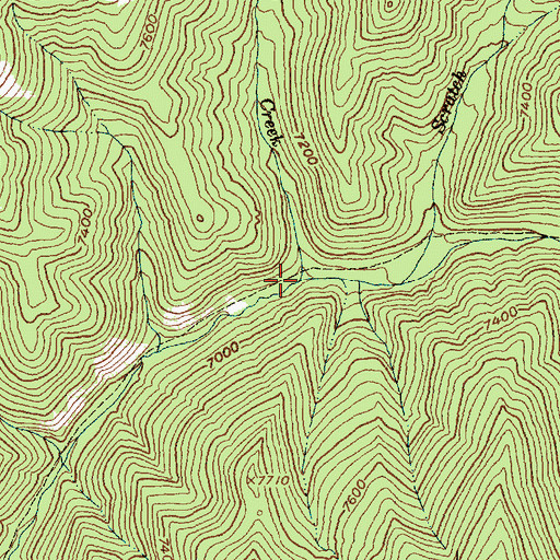 Topographic Map of Fox Creek, ID