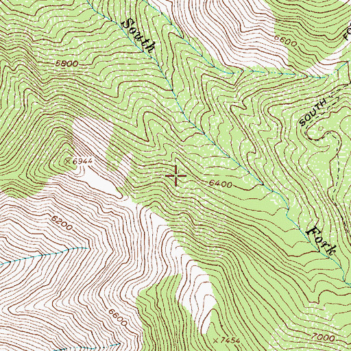 Topographic Map of Fox Creek, ID