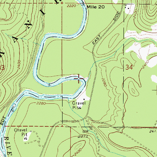 Topographic Map of Fox Creek, ID