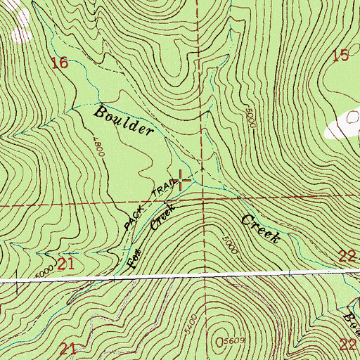 Topographic Map of Fox Creek, ID