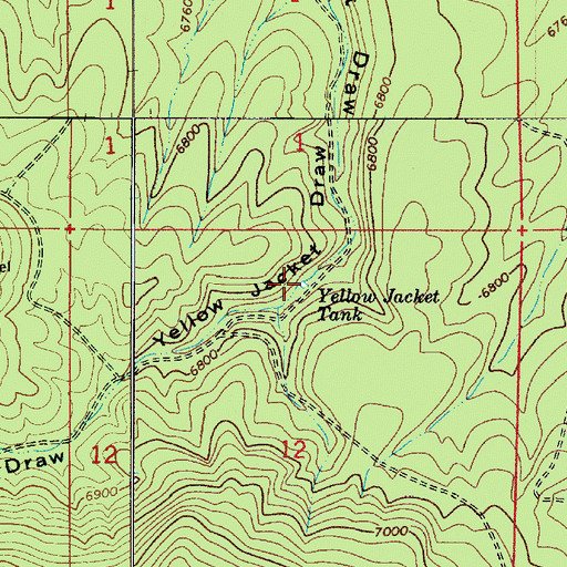 Topographic Map of Yellow Jacket Tank, AZ