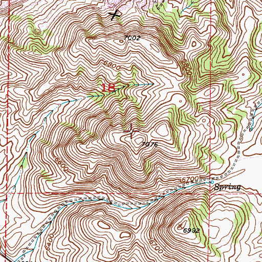 Topographic Map of Fox Hills, ID