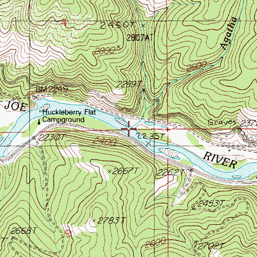 Topographic Map of Francis Creek, ID