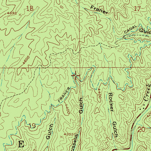 Topographic Map of Franer Canal, ID