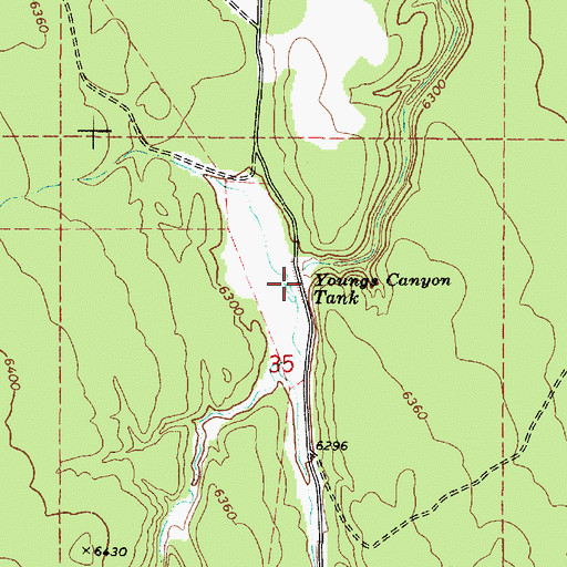 Topographic Map of Youngs Canyon Dam, AZ