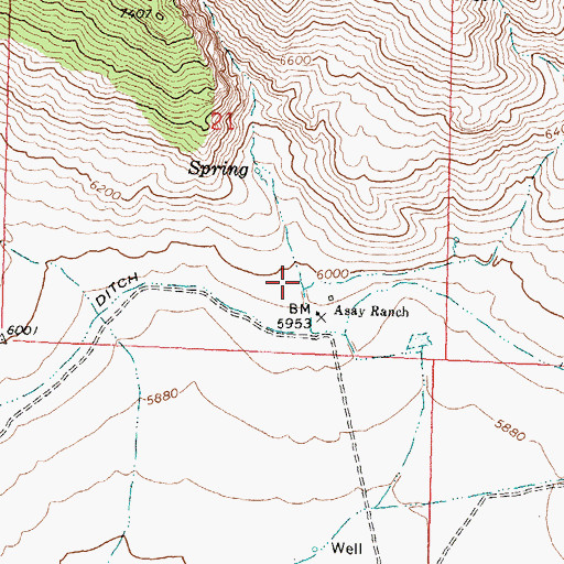 Topographic Map of Franklin Canyon, ID