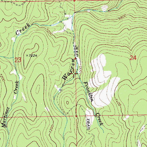Topographic Map of Franklin Creek, ID