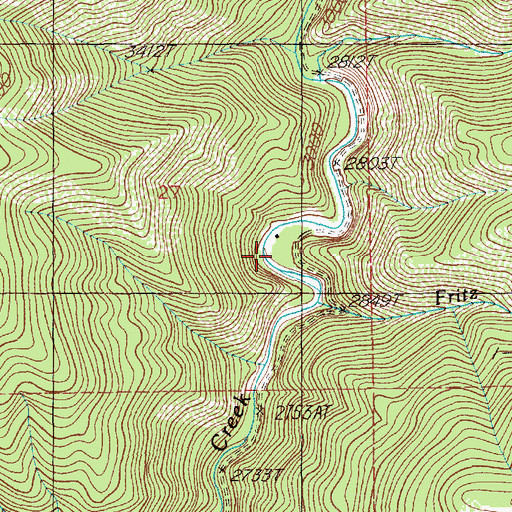 Topographic Map of Franklin Mine, ID