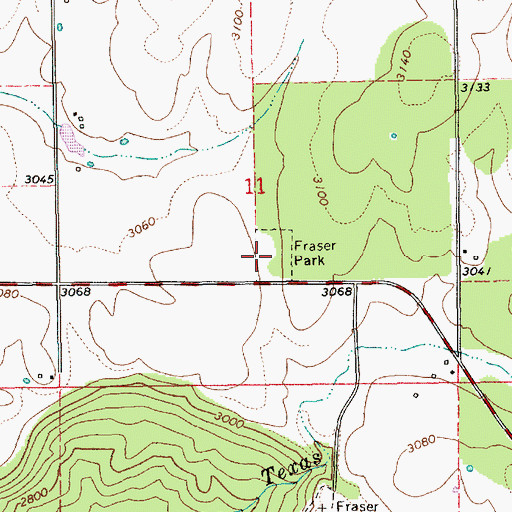 Topographic Map of Fraser Park, ID