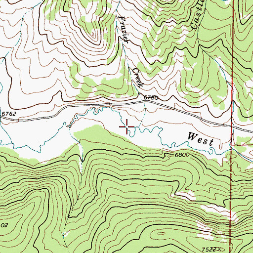 Topographic Map of Frazier Creek, ID