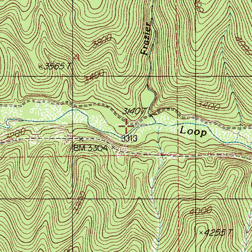 Topographic Map of Frazier Creek, ID