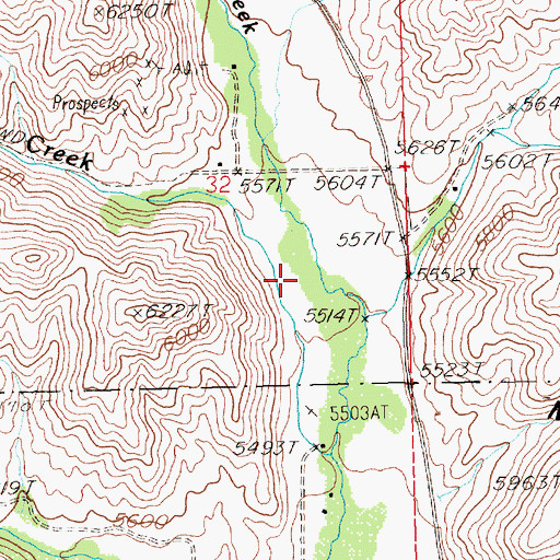 Topographic Map of Free Gold Creek, ID
