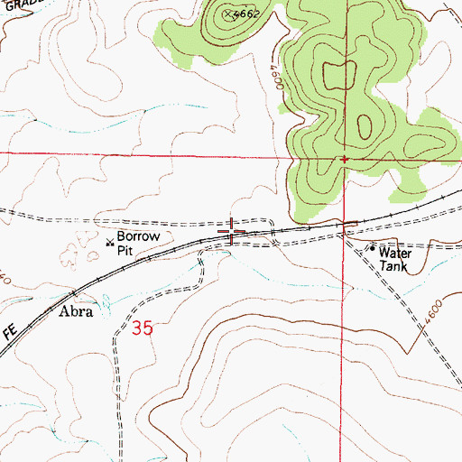 Topographic Map of Abra Railroad Station, AZ