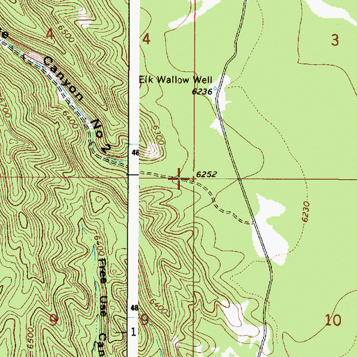 Topographic Map of Free Use Canyon Number 2, ID