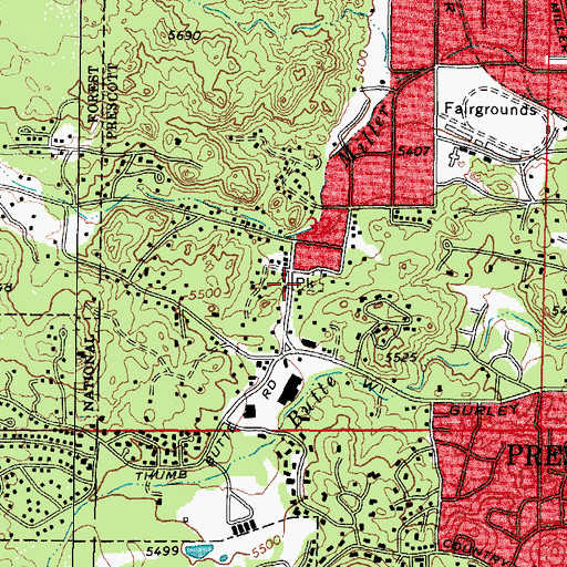 Topographic Map of Acker Park, AZ