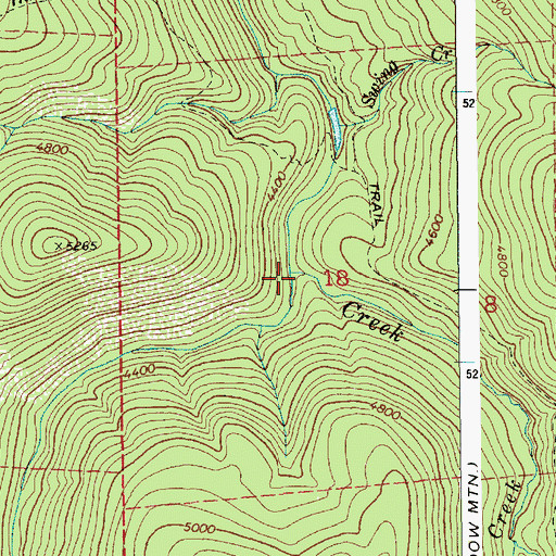 Topographic Map of Freezeout Creek, ID