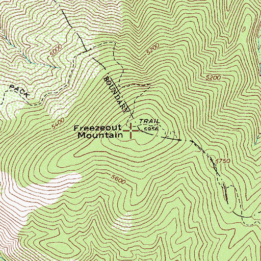Topographic Map of Freezeout Mountain, ID