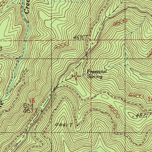 Topographic Map of Freezeout Spring, ID