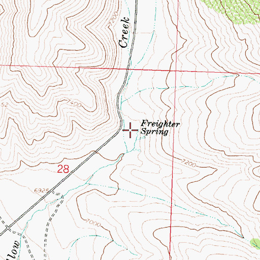 Topographic Map of Freighter Spring, ID