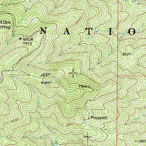 Topographic Map of Alex Spring, AZ