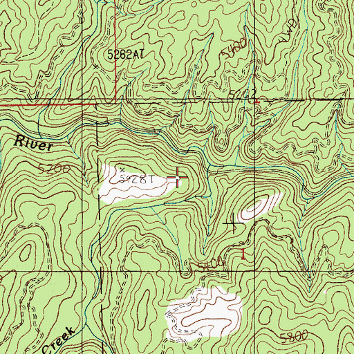 Topographic Map of French Creek, ID