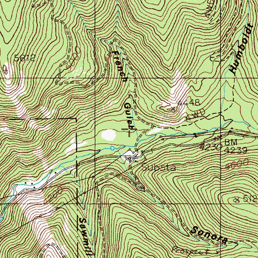 Topographic Map of French Gulch, ID