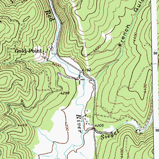 Topographic Map of French Gulch, ID