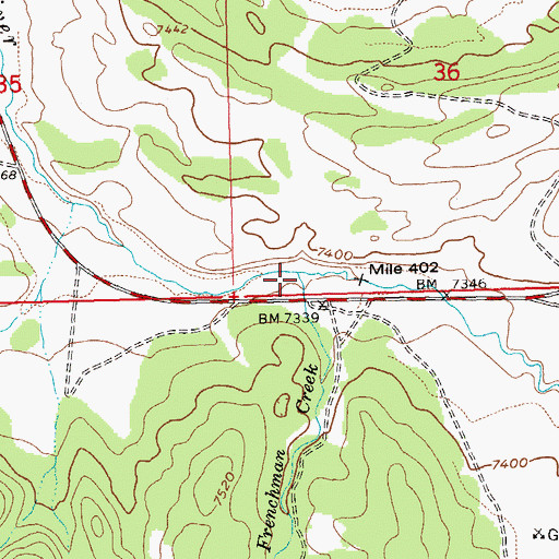 Topographic Map of Frenchman Creek, ID