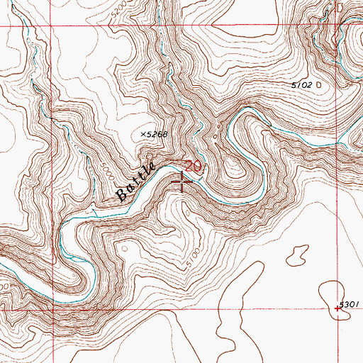 Topographic Map of Freshwater Draw, ID