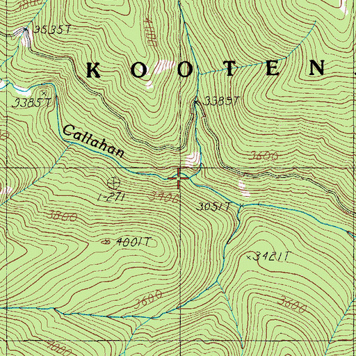 Topographic Map of Frezkat Creek, ID