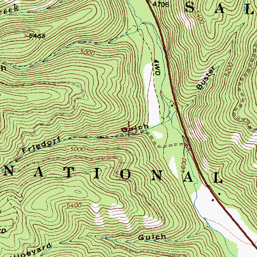 Topographic Map of Friedorf Gulch, ID