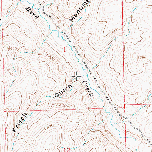 Topographic Map of Frisch Gulch, ID