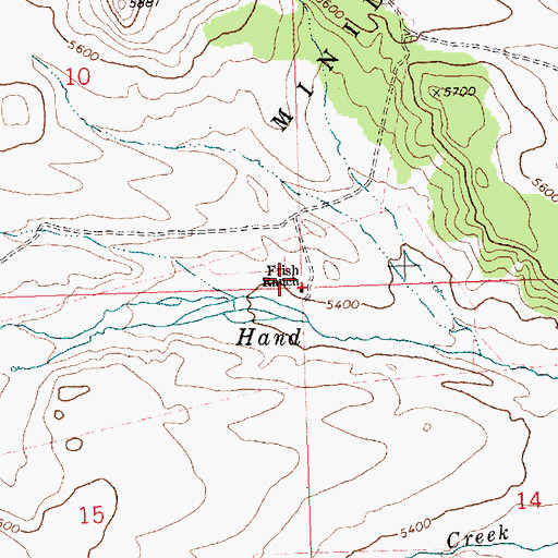 Topographic Map of Frish Ranch, ID