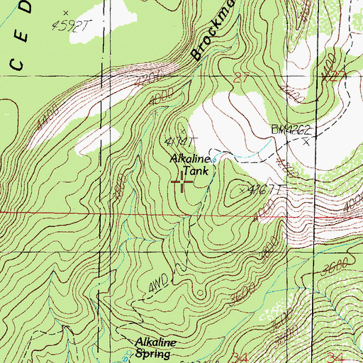 Topographic Map of Alkaline Tank, AZ