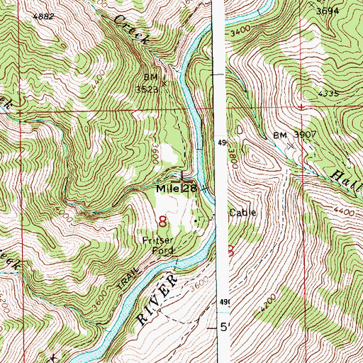 Topographic Map of Fritser Creek, ID