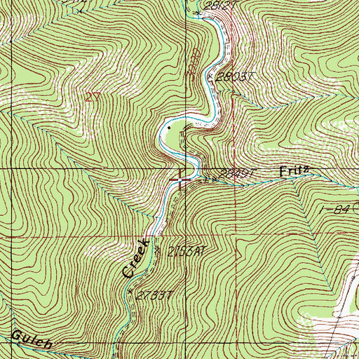 Topographic Map of Fritz Creek, ID