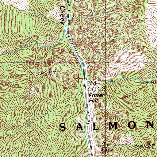 Topographic Map of Fritzer Gulch, ID
