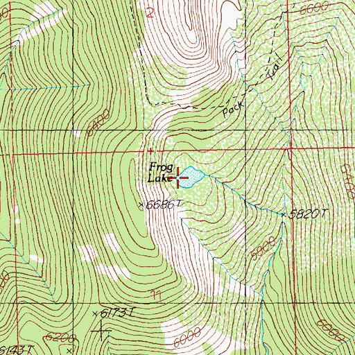 Topographic Map of Frog Lake, ID