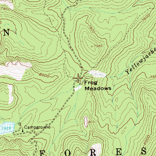 Topographic Map of Frog Meadows, ID