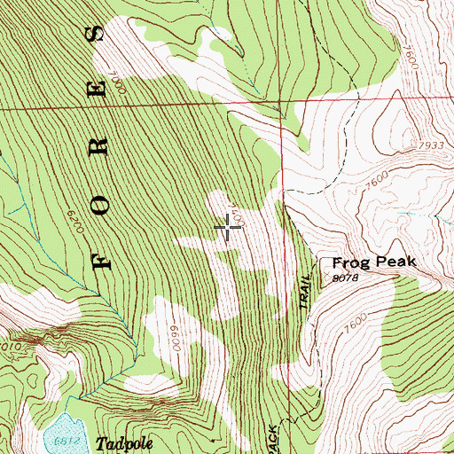 Topographic Map of Frog Peak, ID