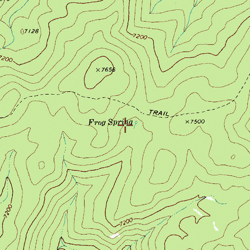 Topographic Map of Frog Spring, ID