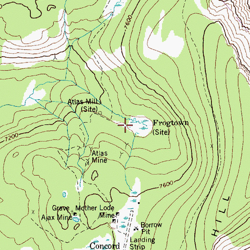 Topographic Map of Frogtown, ID