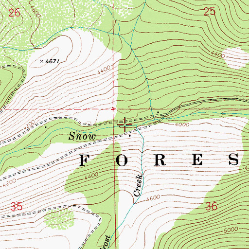 Topographic Map of Frost Creek, ID