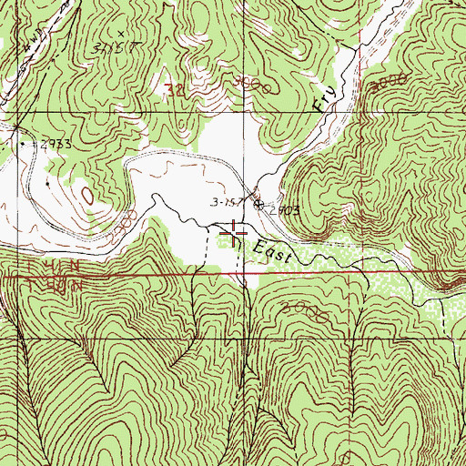 Topographic Map of Fry Creek, ID