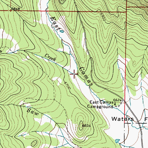Topographic Map of Fryingpan Creek, ID