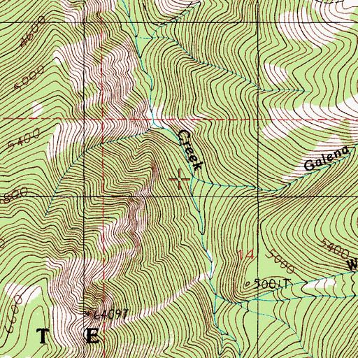 Topographic Map of Galena Creek, ID