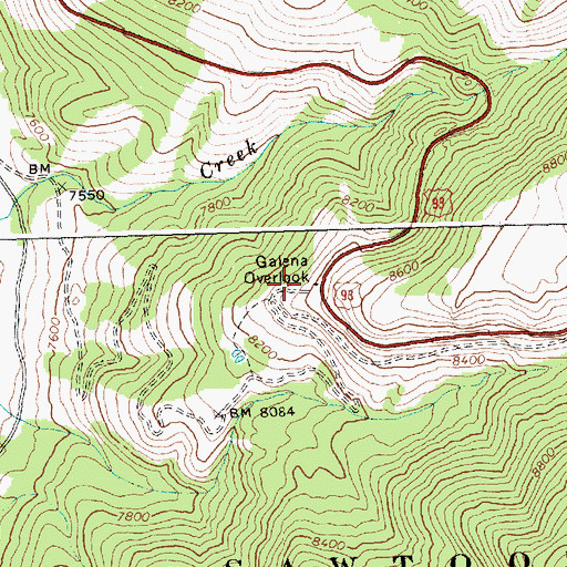 Topographic Map of Galena Overlook, ID