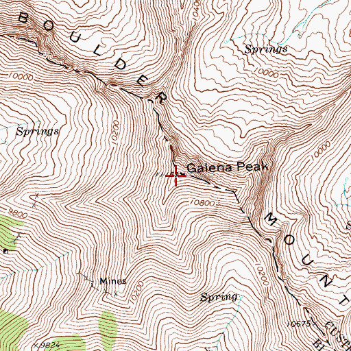 Topographic Map of Galena Peak, ID
