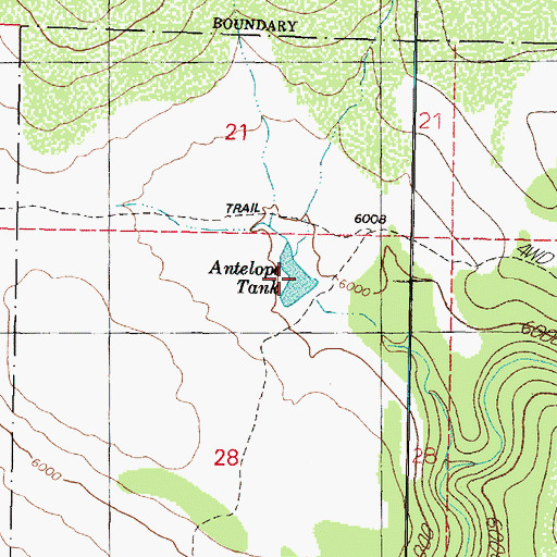 Topographic Map of Antelope Tank, AZ