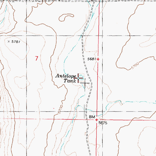 Topographic Map of Antelope Tank, AZ